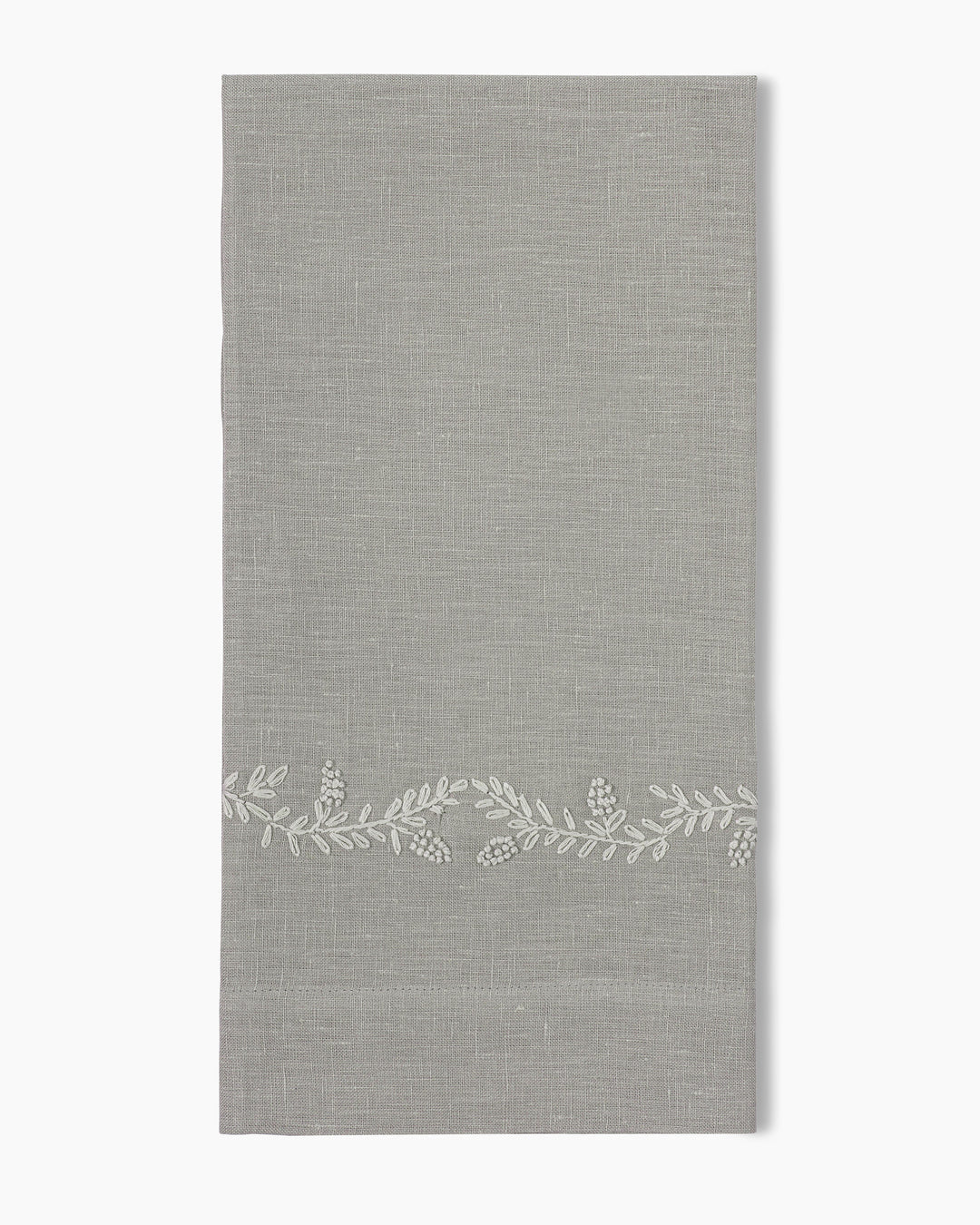 Prism Vine Linen Hand Towels in Grey, Set of Two