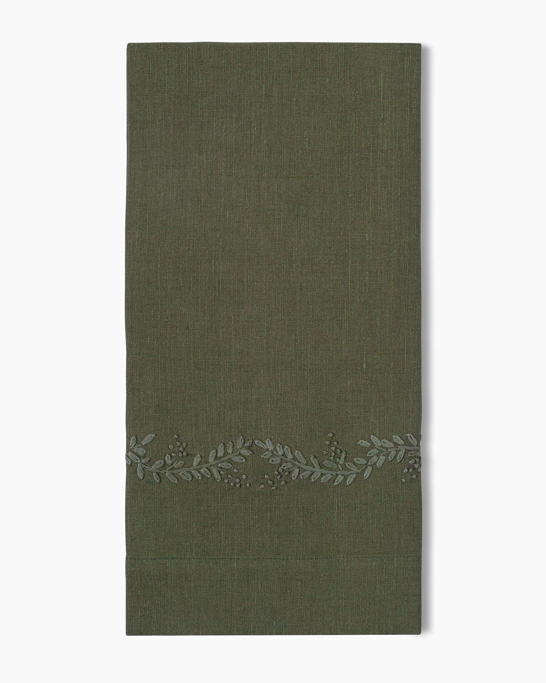 Prism Vine Linen Hand Towels in Pewter, Set of Two
