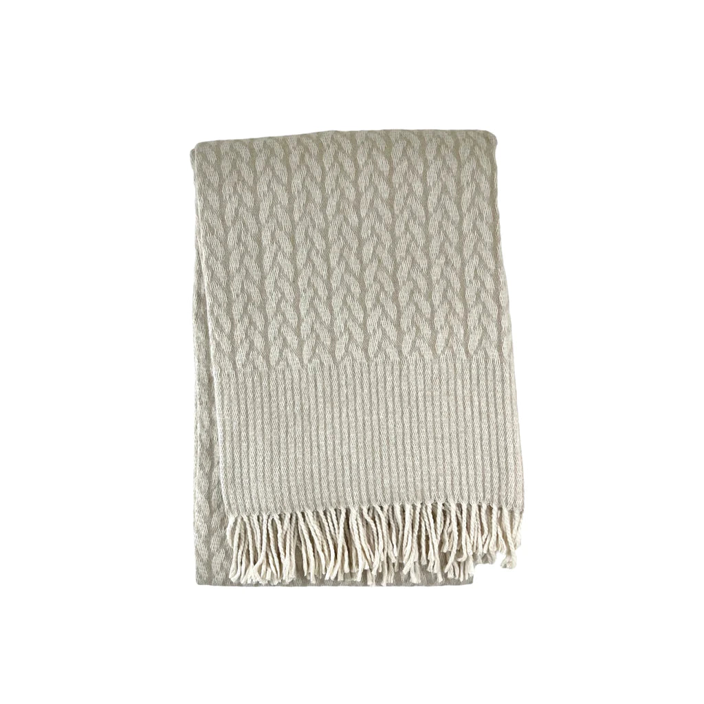 Classic Cable Throw with Border Pattern