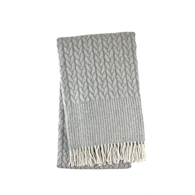 Classic Cable Throw with Border Pattern