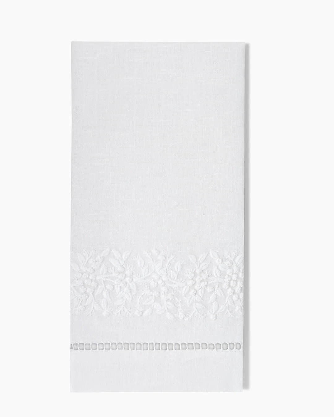 Jardin Classic Linen Hand Towels in White, Set of Two