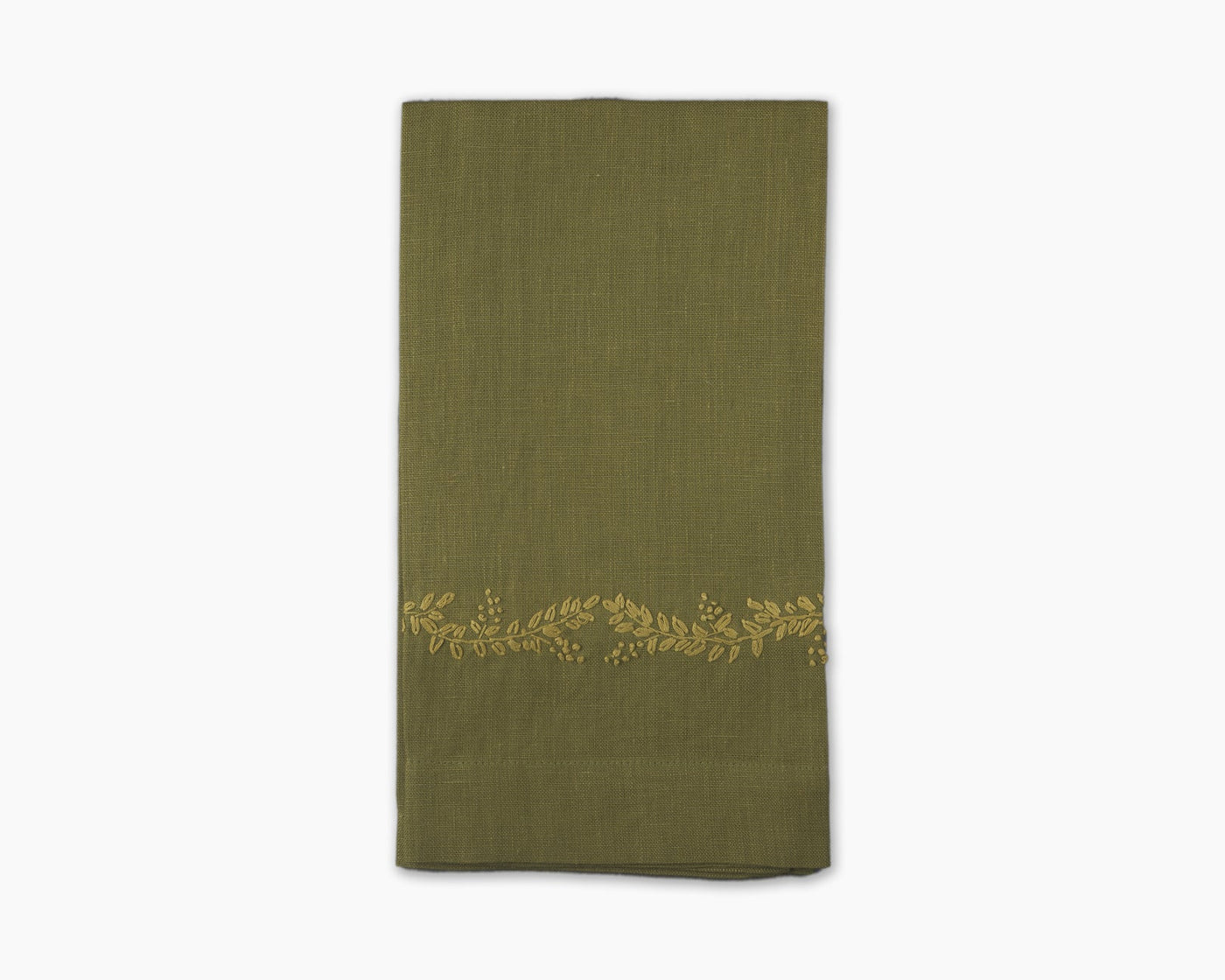 Prism Vine Linen Hand Towels in Lime, Set of Two