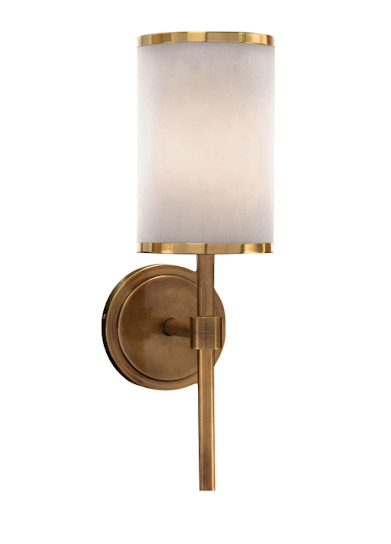 Brass-Banded One-Light Wall Sconce