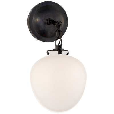 Katie Small Acorn Sconce with White Glass