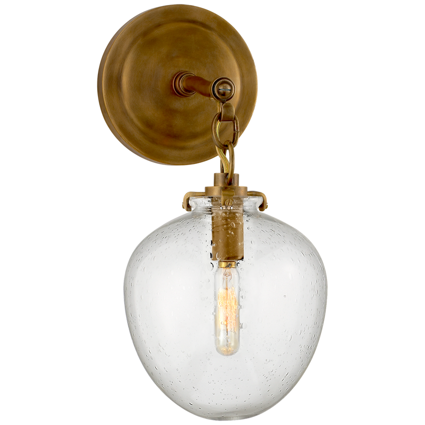 Katie Small Acorn Sconce with Seeded Glass