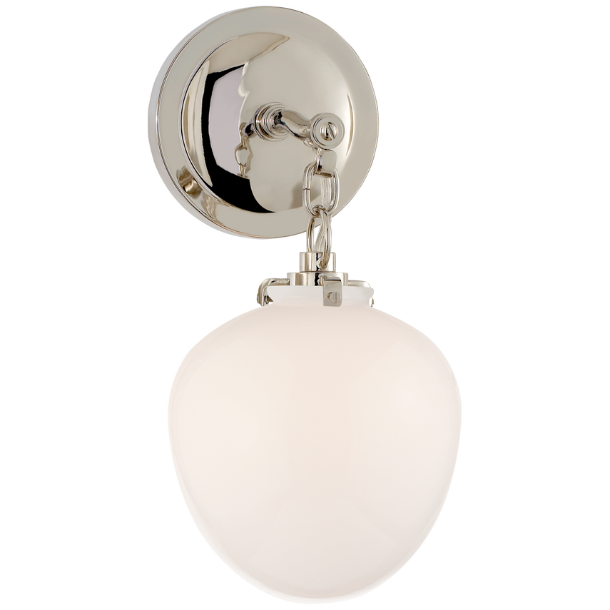 Katie Small Acorn Sconce with White Glass