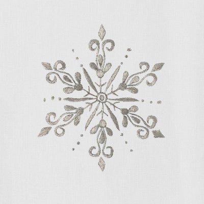 Snowflake Silver Hand Towels, Set of Two