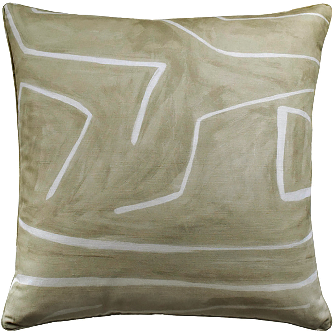 Graffito Pillow in Beige and Ivory