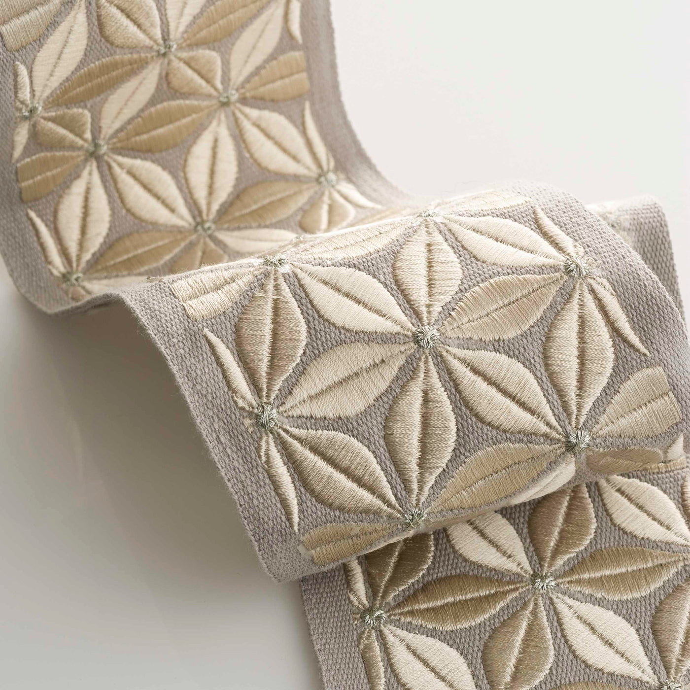 Symmetry in Pewter Trimmed Drapery Pair