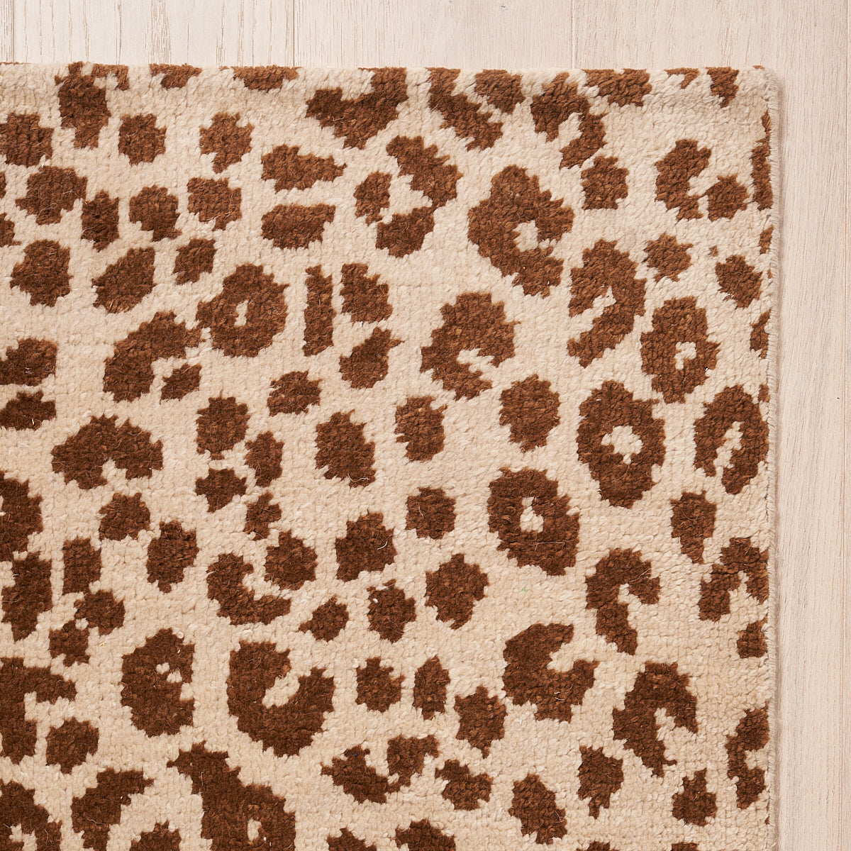 Iconic Leopard Hand-Knotted Rug -Brown