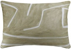 Graffito Pillow in Beige and Ivory