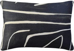 Graffito Pillow in Onyx and Beige
