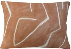 Graffito Pillow in Salmon and Cream