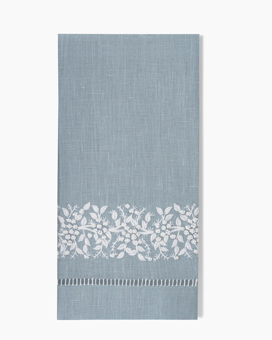 Jardin Classic Linen Hand Towels in Sky Blue, Set of Two