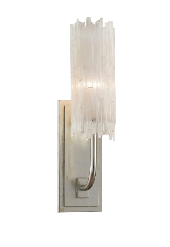 Natural Selenite Single-Light Wall Sconce