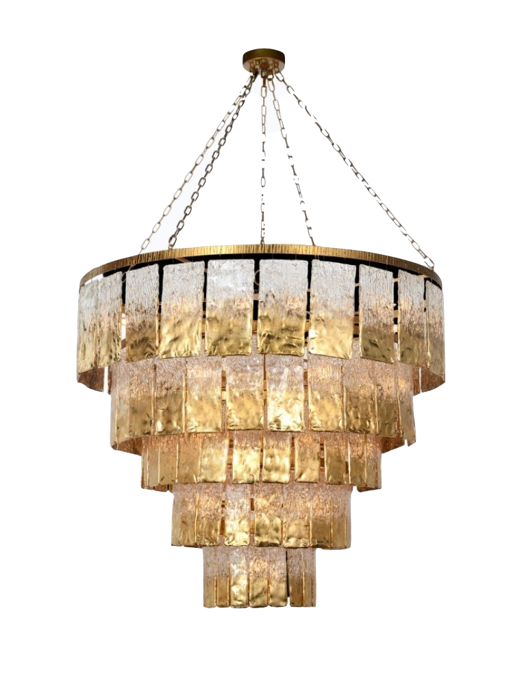 Twilight Twenty-Four-Light Slumped Glass Chandelier