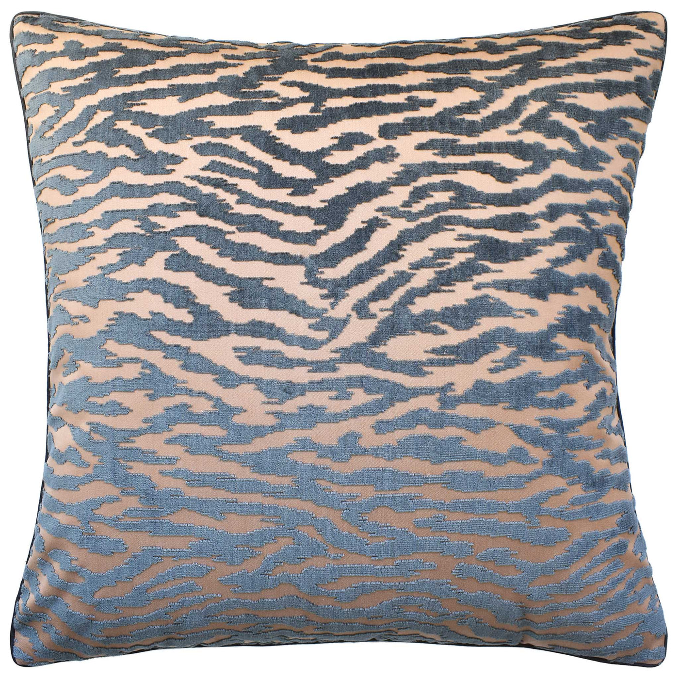 Tadoba Velvet Pillow in Charcoal/Caramel