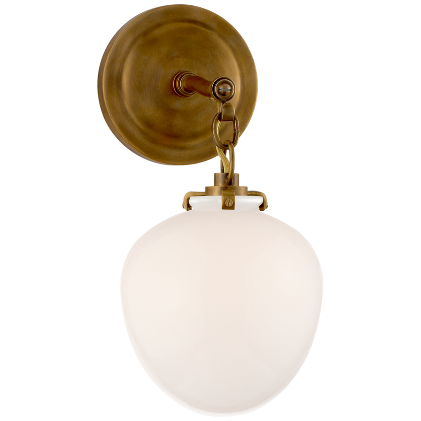 Katie Small Acorn Sconce with White Glass