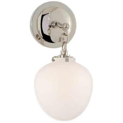 Katie Small Acorn Sconce with White Glass