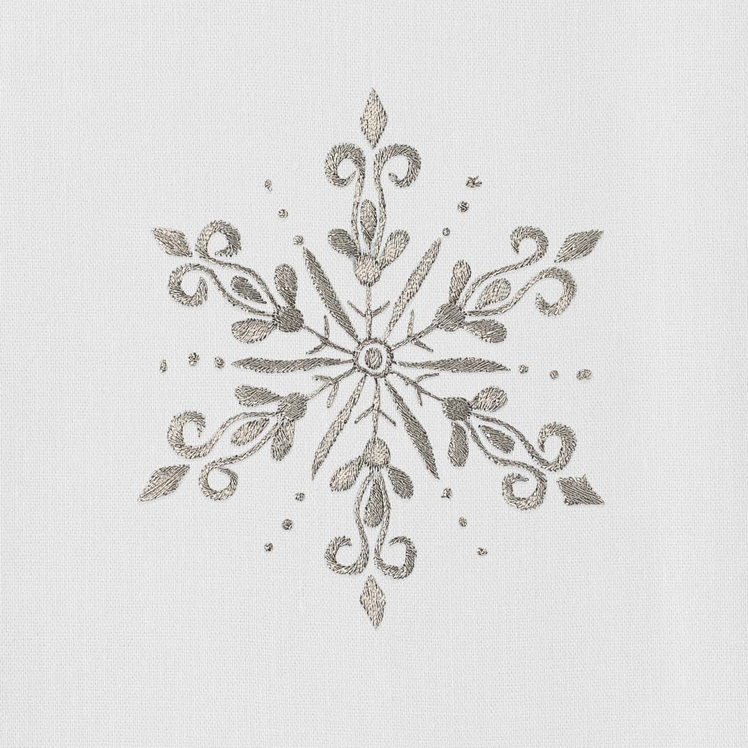 Snowflake Silver Hand Towels, Set of Two