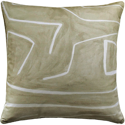 Graffito Pillow in Beige and Ivory