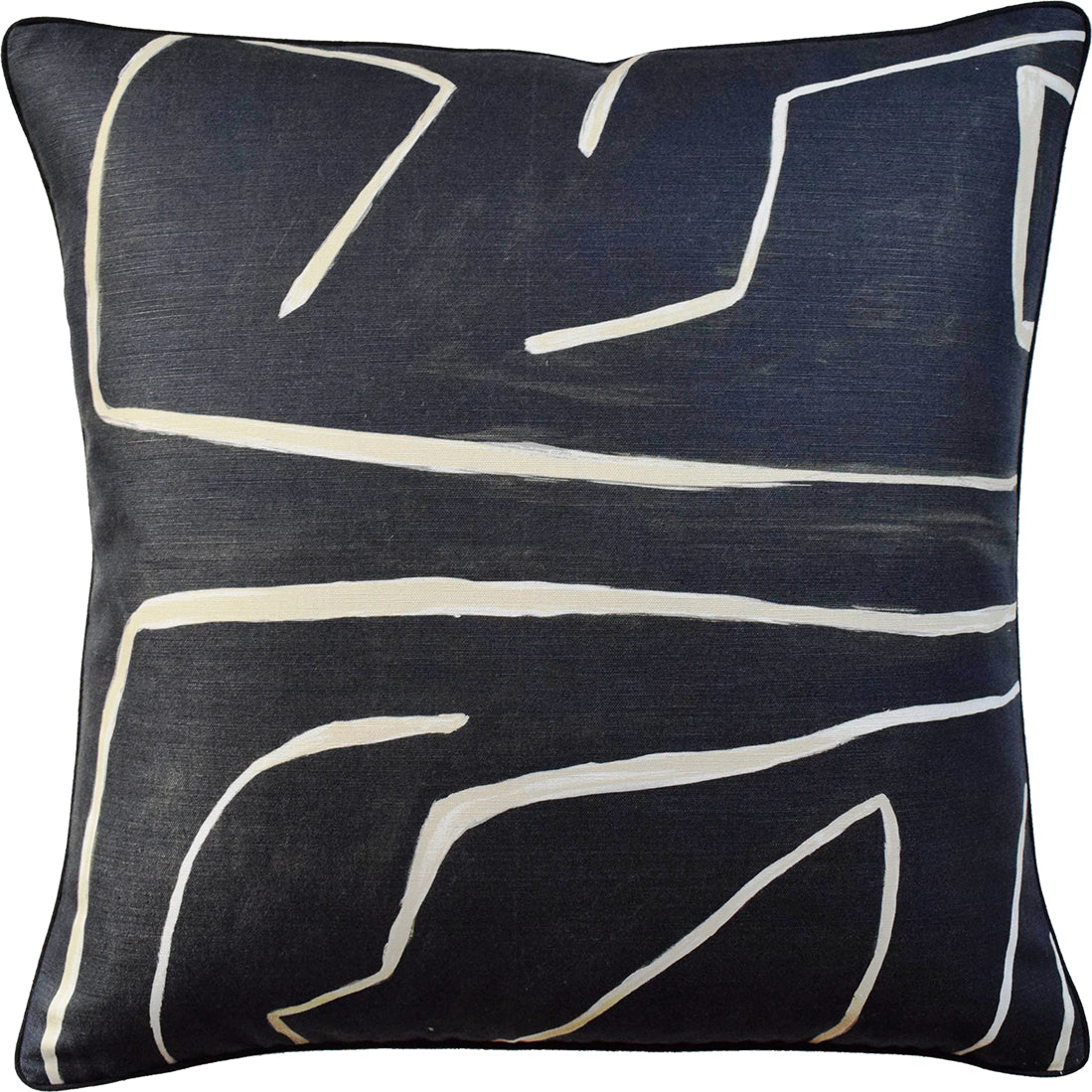 Graffito Pillow in Onyx and Beige