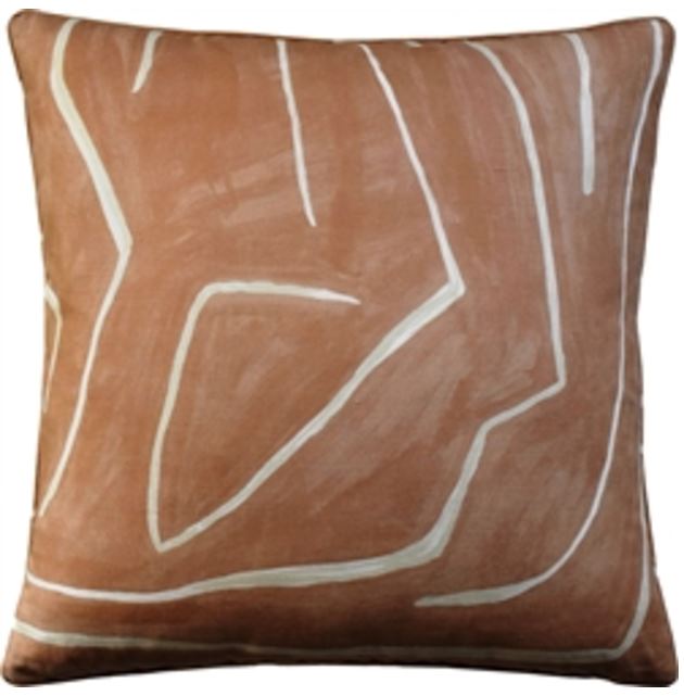 Graffito Pillow in Salmon and Cream