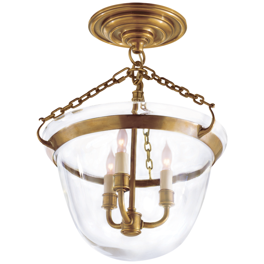 Country Semi-Flush Bell Jar Lantern