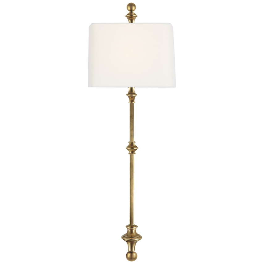 Cawdor Stanchion Wall Light with Linen Shade