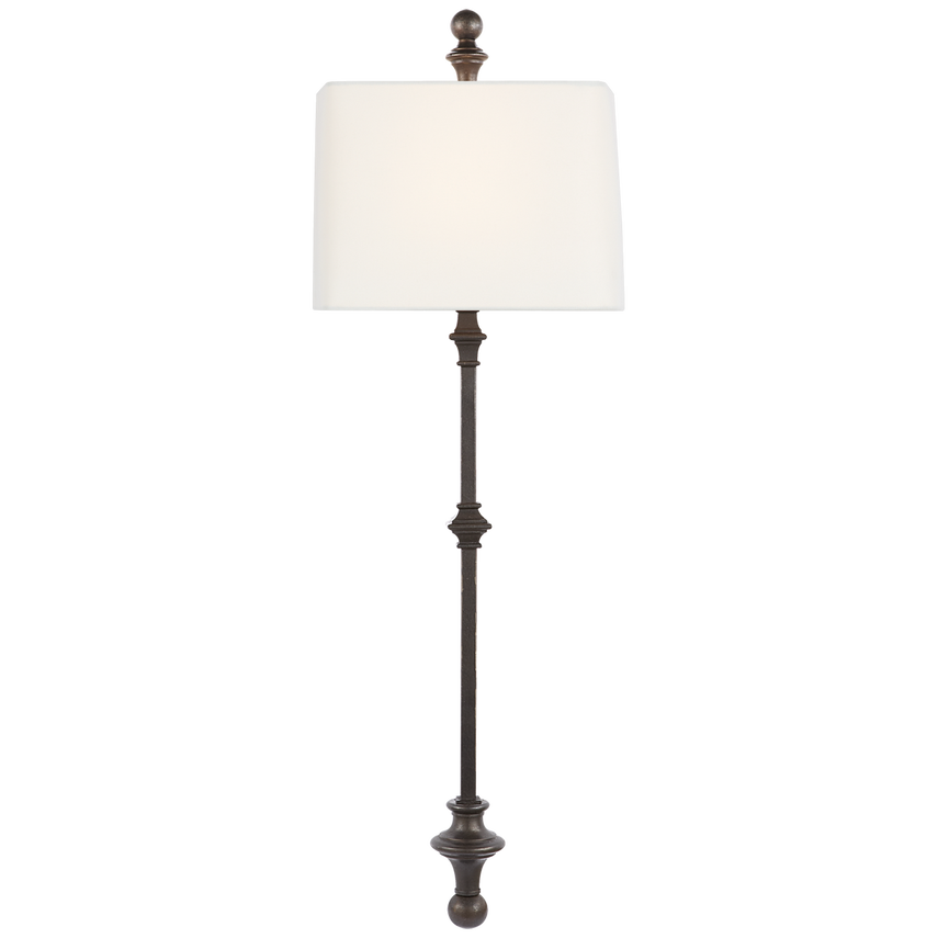 Cawdor Stanchion Wall Light with Linen Shade