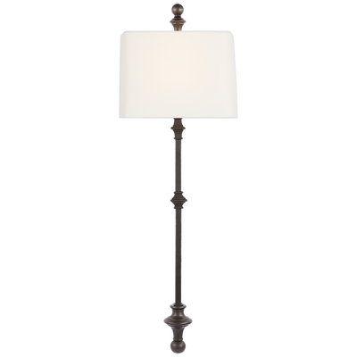Cawdor Stanchion Wall Light with Linen Shade