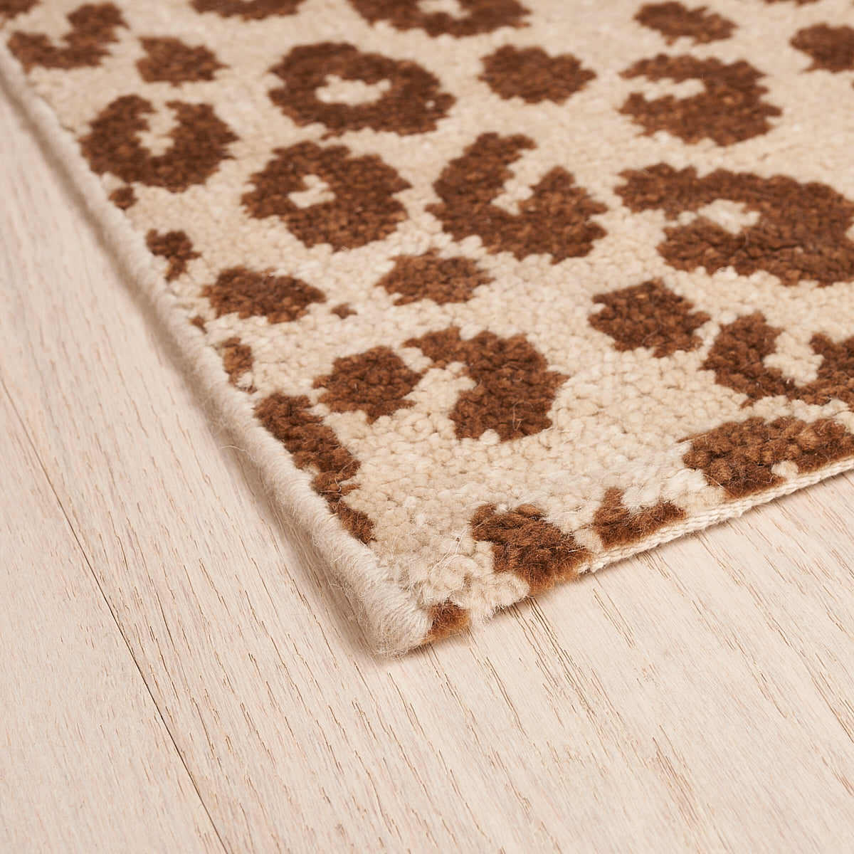 Iconic Leopard Hand-Knotted Rug -Brown