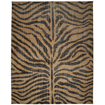 Zebre Hand-Knotted Rug- Brown/Black