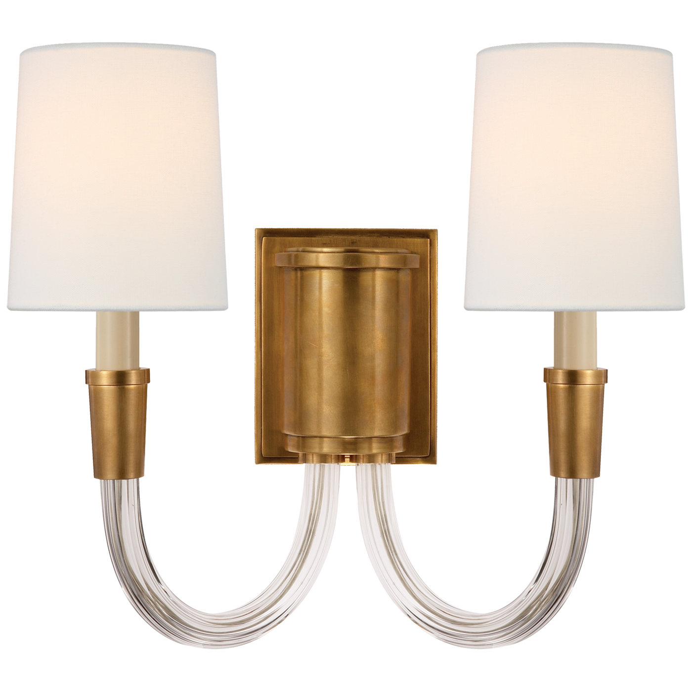 Vivian Double Sconce with Linen Shades