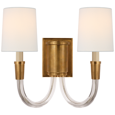 Vivian Double Sconce with Linen Shades