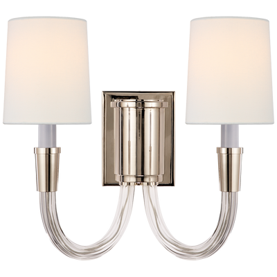 Vivian Double Sconce with Linen Shades