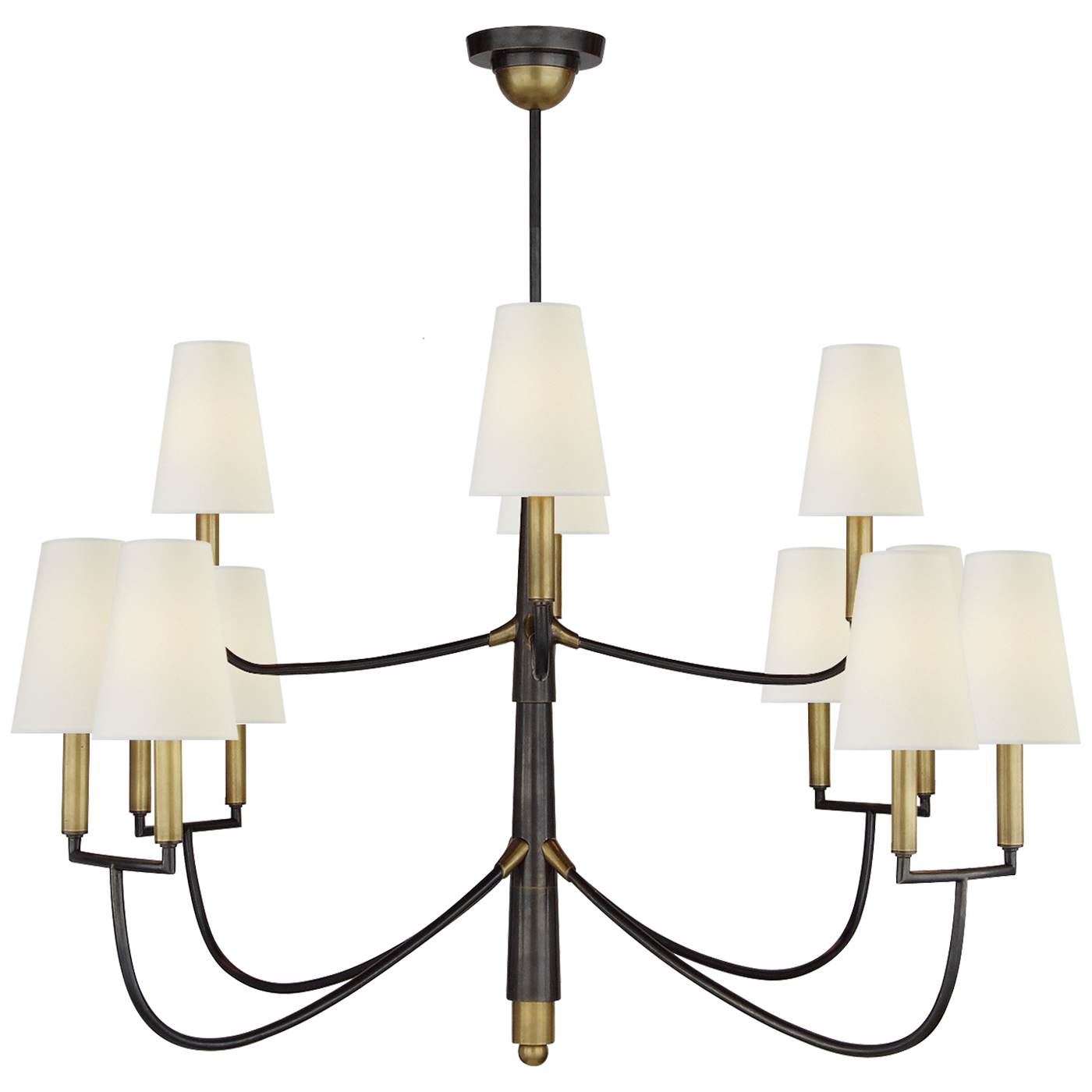 Farlane Large Chandelier with Linen Shades