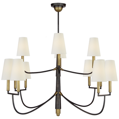 Farlane Large Chandelier with Linen Shades