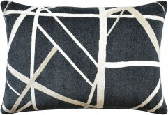 Channels Velvet Pillow in Ebony / Almond