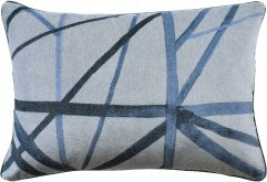 Channels Velvet Pillow in Slate Blue