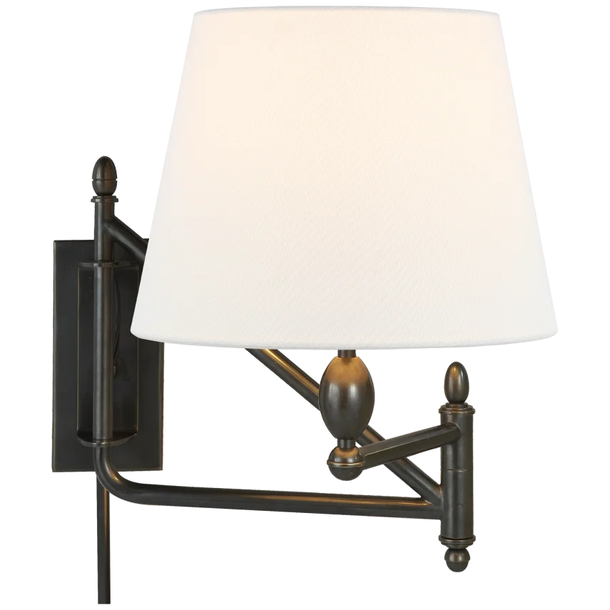 Paulo Small Bracket Light with Linen Shade